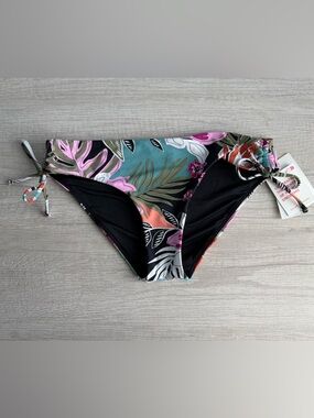 Roxy Juniors' Beach Tropical Multicolor Tied Hipster Bikini Bottoms Size XS